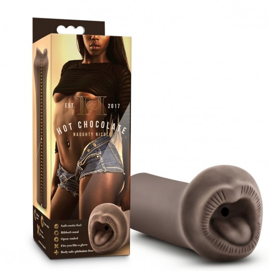 Коричневый мастурбатор-ротик Naughty Nicole - Blush Novelties - в Копейске купить с доставкой