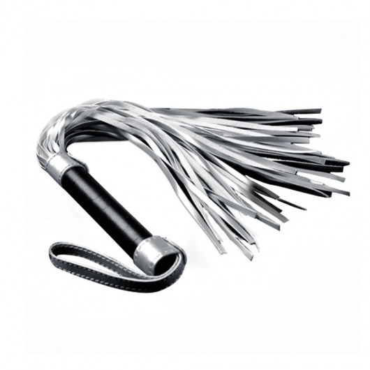Серебристая плетка Struggle My Flogger с черной ручкой - 45 см. - Lovetoy - купить с доставкой в Копейске