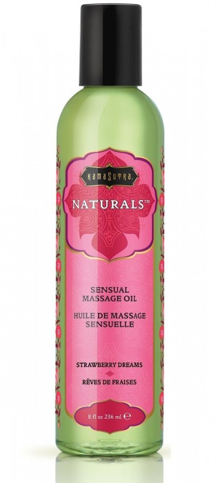 Массажное масло Naturals Strawberry Dreams с ароматом клубники - 236 мл. - Kama Sutra - купить с доставкой в Копейске