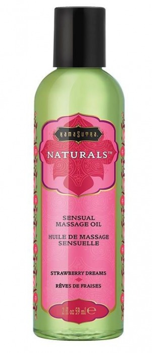 Массажное масло Naturals Strawberry Dreams с ароматом клубники - 59 мл. - Kama Sutra - купить с доставкой в Копейске
