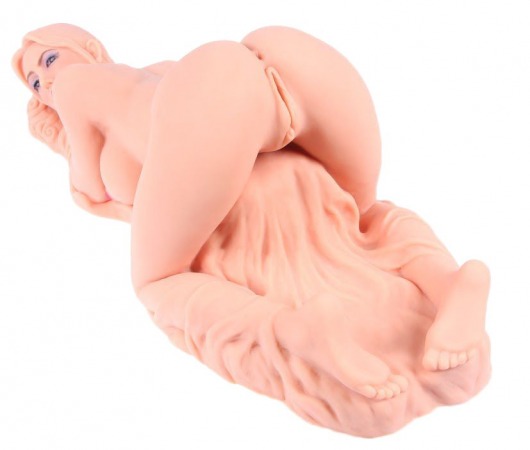 Телесный вибромастурбатор Valentina Auto с двумя любовными отверстиями - KOKOS - в Копейске купить с доставкой