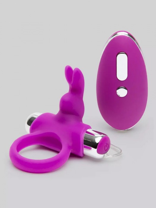 Лиловое виброкольцо с пультом ДУ Remote Control Cock Ring - Happy Rabbit - в Копейске купить с доставкой