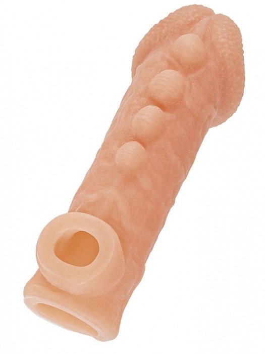 Телесная закрытая насадка с шишечками Cock Sleeve Size L - 17,6 см. - KOKOS - в Копейске купить с доставкой