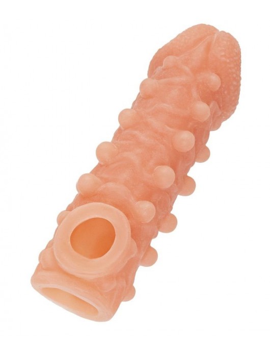 Телесная закрытая насадка с шариками Cock Sleeve Size S - 13,8 см. - KOKOS - в Копейске купить с доставкой