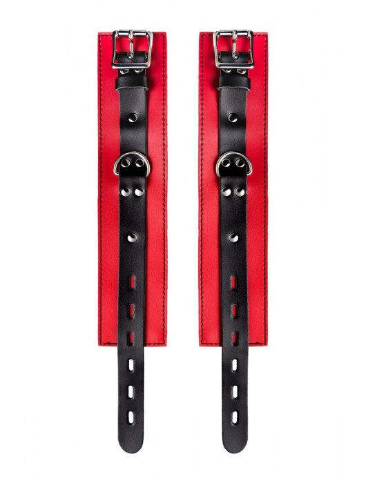 Красно-черные оковы на ноги из кожи - ToyFa - купить с доставкой в Копейске