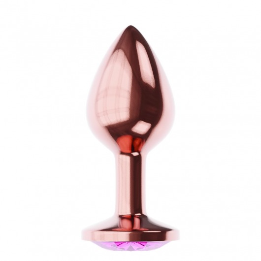 Пробка цвета розового золота с лиловым кристаллом Diamond Quartz Shine L - 8,3 см. - Lola Games - купить с доставкой в Копейске