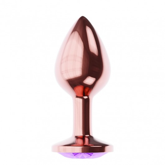 Пробка цвета розового золота с фиолетовым кристаллом Diamond Amethyst Shine L - 8,3 см. - Lola Games - купить с доставкой в Копейске