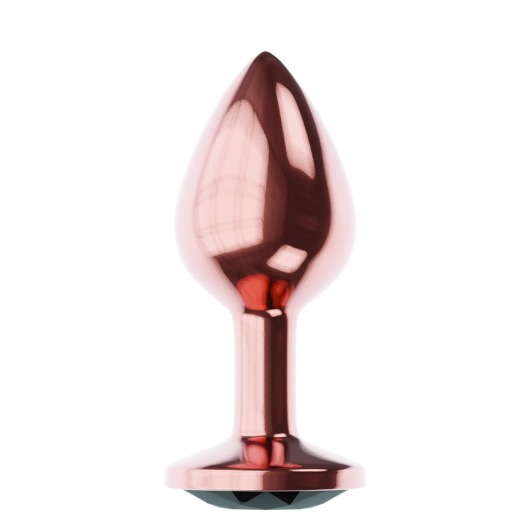 Пробка цвета розового золота с черным кристаллом Diamond Jet Shine L - 8,3 см. - Lola Games - купить с доставкой в Копейске