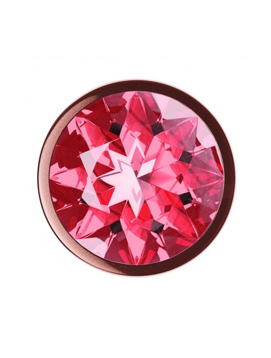 Пробка цвета розового золота с малиновым кристаллом Diamond Ruby Shine L - 8,3 см. - Lola Games - купить с доставкой в Копейске