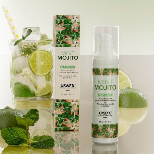 Разогревающее массажное масло с ароматом мохито Gourmet Mint Mojito - 50 мл. - Exsens - купить с доставкой в Копейске
