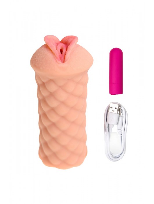 Телесный мастурбатор-вагина Elegance.002 с вибрацией - KOKOS - в Копейске купить с доставкой