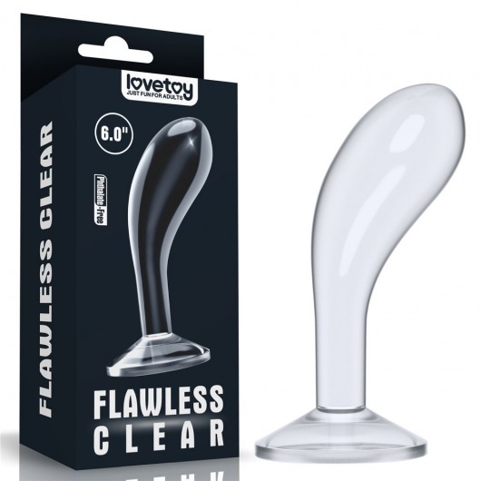 Прозрачный стимулятор простаты Flawless Clear Prostate Plug - 15 см. - Lovetoy - в Копейске купить с доставкой