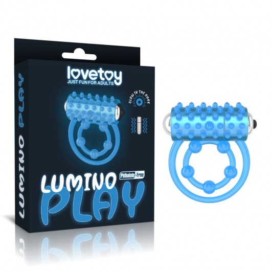 Голубое, светящееся в темноте виброкольцо Lumino Play Vibrating Penis Ring - Lovetoy - в Копейске купить с доставкой