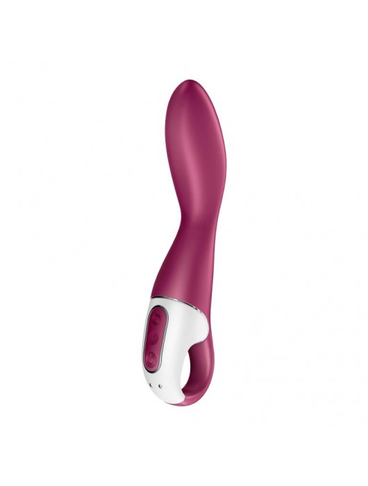 Малиновый вибромассажер для стимуляции G-точки Heated Thrill - 20,6 см. - Satisfyer