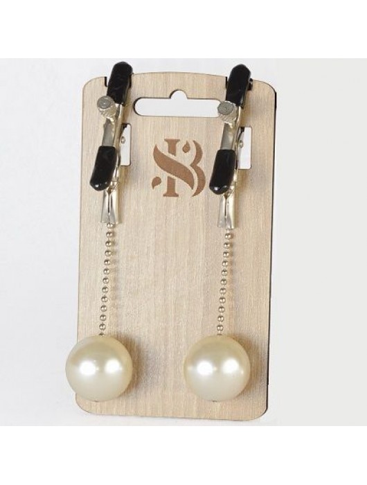 Зажимы на соски с бусинами под жемчуг Pearl - Sitabella - купить с доставкой в Копейске