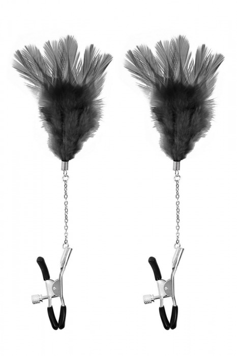 Зажимы для сосков с черными перьями Sweet Caress Feather Nipple Clumps - Sweet Caress - купить с доставкой в Копейске