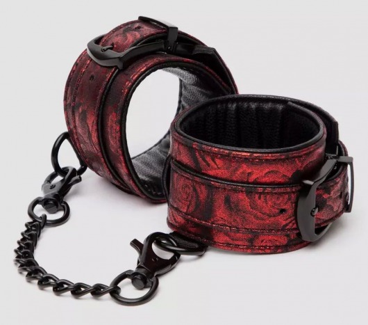 Красно-черные наручники Reversible Faux Leather Wrist Cuffs - Fifty Shades of Grey - купить с доставкой в Копейске