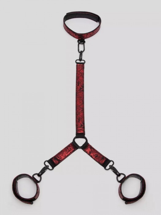 Ошейник с наручниками Reversible Faux Leather Collar and Wrist - Fifty Shades of Grey - купить с доставкой в Копейске