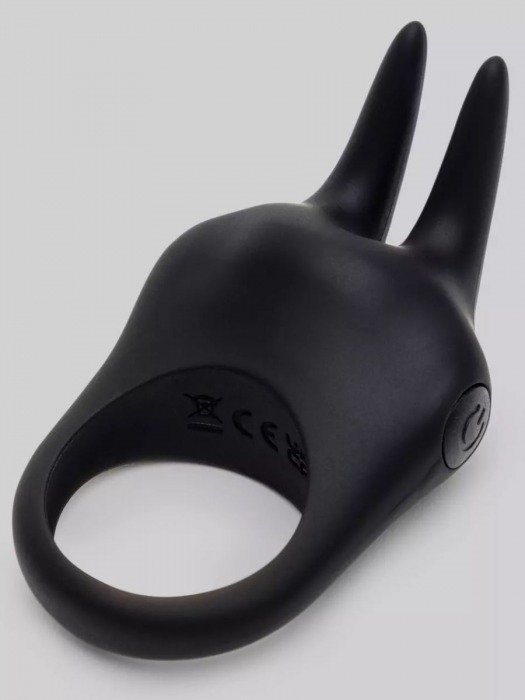 Черное эрекционное виброкольцо Sensation Rechargeable Vibrating Rabbit Love Ring - Fifty Shades of Grey - в Копейске купить с доставкой
