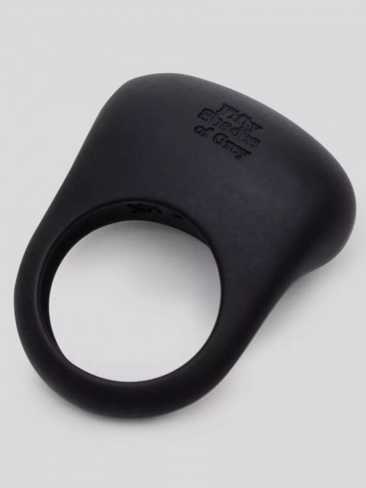 Черное эрекционное виброкольцо Sensation Rechargeable Vibrating Love Ring - Fifty Shades of Grey - в Копейске купить с доставкой