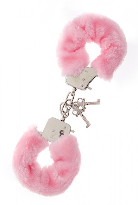Металлические наручники с розовой меховой опушкой METAL HANDCUFF WITH PLUSH PINK - Dream Toys - купить с доставкой в Копейске
