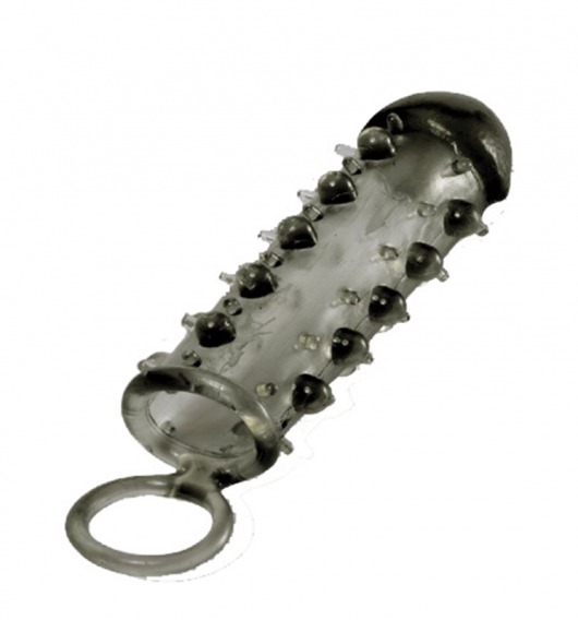 Дымчатая стимулирующая насадка с закрытой головкой SAMURAI PENIS SLEEVE BLACK - 14,5 см. - NMC - в Копейске купить с доставкой