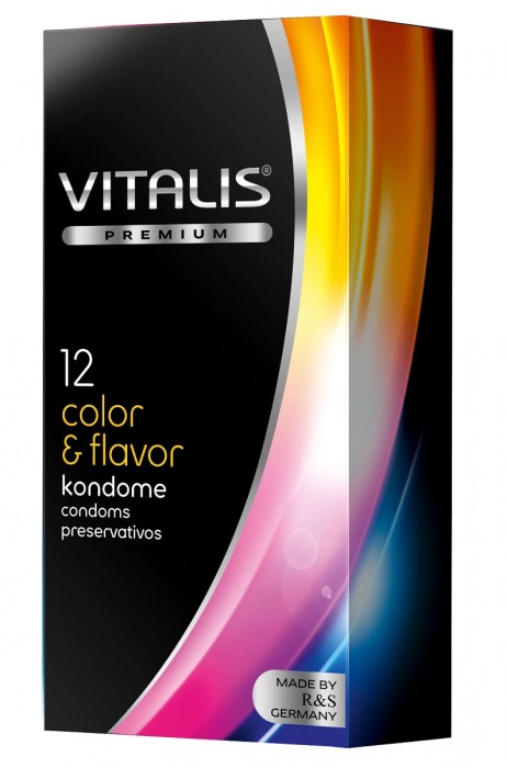 Цветные ароматизированные презервативы VITALIS PREMIUM color   flavor - 12 шт. - Vitalis - купить с доставкой в Копейске
