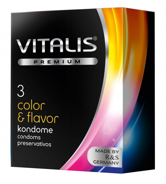 Цветные ароматизированные презервативы VITALIS PREMIUM color   flavor - 3 шт. - Vitalis - купить с доставкой в Копейске