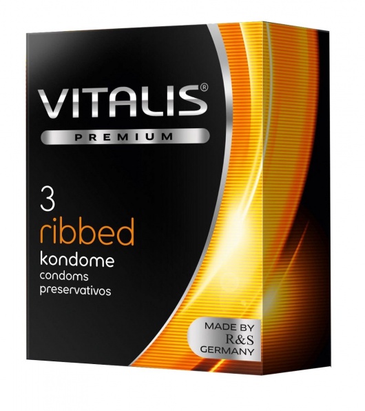 Ребристые презервативы VITALIS PREMIUM ribbed - 3 шт. - Vitalis - купить с доставкой в Копейске