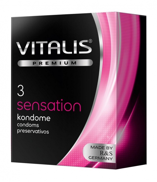 Презервативы с пупырышками и кольцами VITALIS PREMIUM sensation - 3 шт. - Vitalis - купить с доставкой в Копейске