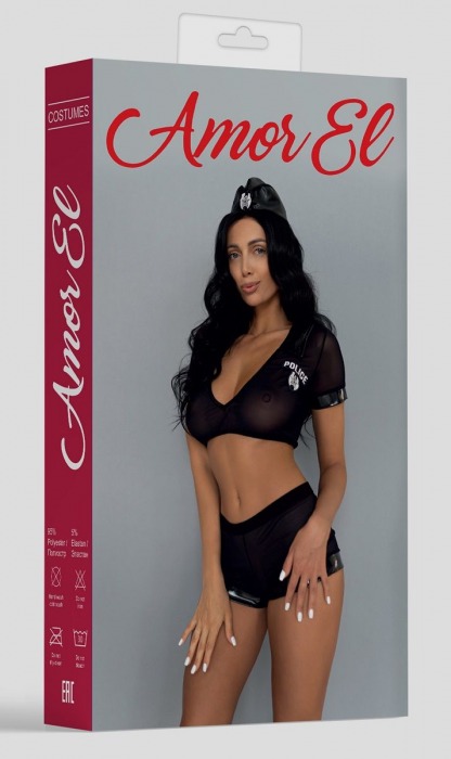 Эротический игровой костюм полисвуман из 3 предметов - Amor El купить с доставкой