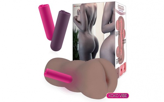 Коричневый вибромастурбатор-анус TONGGGO-Black Angel Auto - KOKOS - в Копейске купить с доставкой