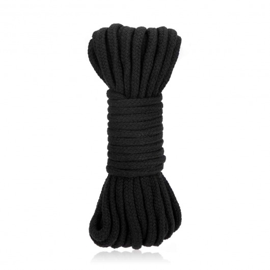 Черная хлопковая веревка для связывания Bondage Rope - 10 м. - Lux Fetish - купить с доставкой в Копейске