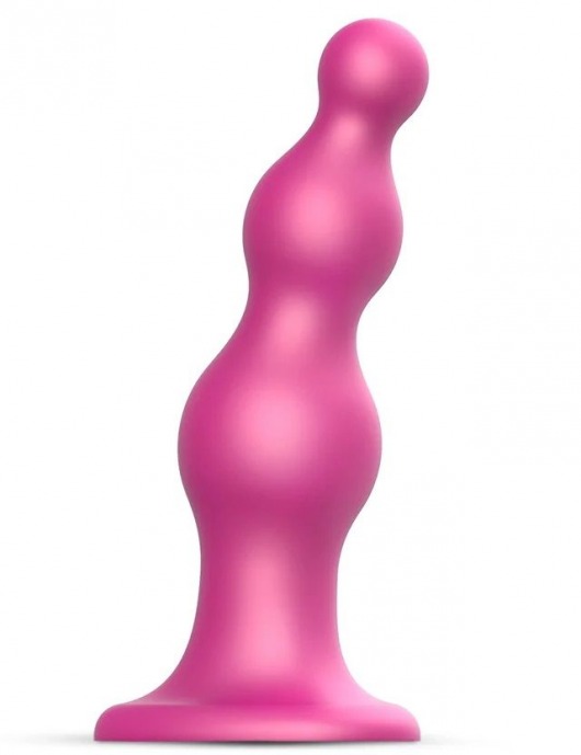 Розовая насадка Strap-On-Me Dildo Plug Beads size S - Strap-on-me - купить с доставкой в Копейске