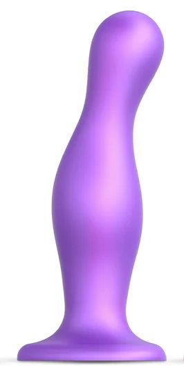 Фиолетовая насадка Strap-On-Me Dildo Plug Curvy size L - Strap-on-me - купить с доставкой в Копейске