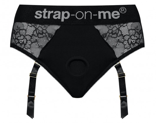 Черные трусики для насадок Diva Lingerie Harness - size L - Strap-on-me - купить с доставкой в Копейске