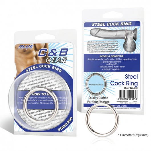 Стальное эрекционное кольцо STEEL COCK RING - 4.5 см. - BlueLine - в Копейске купить с доставкой