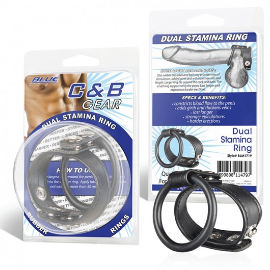 Двойное кольцо выносливости на пенис DUAL STAMINA RING - BlueLine - в Копейске купить с доставкой