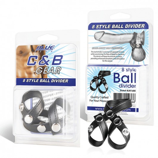 Разделитель мошонки из искусственной кожи на клепках 8 STYLE BALL DIVIDER - BlueLine - купить с доставкой в Копейске