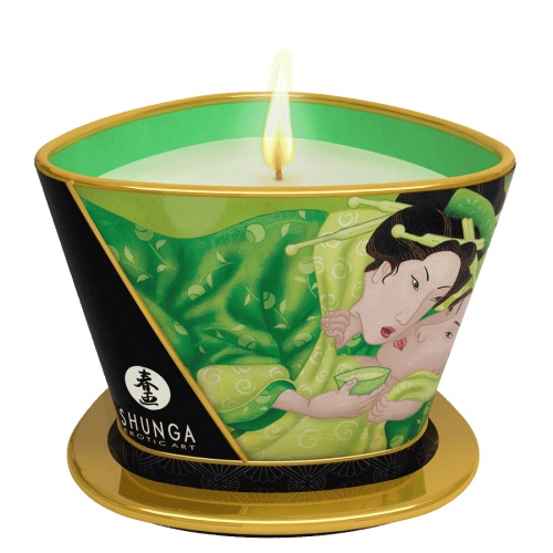 Массажная свеча Exotic Green Tea с ароматом зелёного чая - 170 мл. - Shunga - купить с доставкой в Копейске