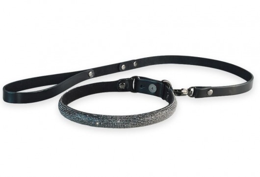 Эффектный сверкающий ошейник с поводком  Гламур - Sitabella - купить с доставкой в Копейске