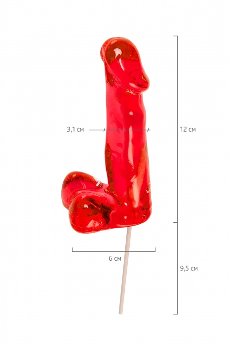 Красный леденец в форме члена со вкусом виски - 173 гр. - Sosuчki - купить с доставкой в Копейске