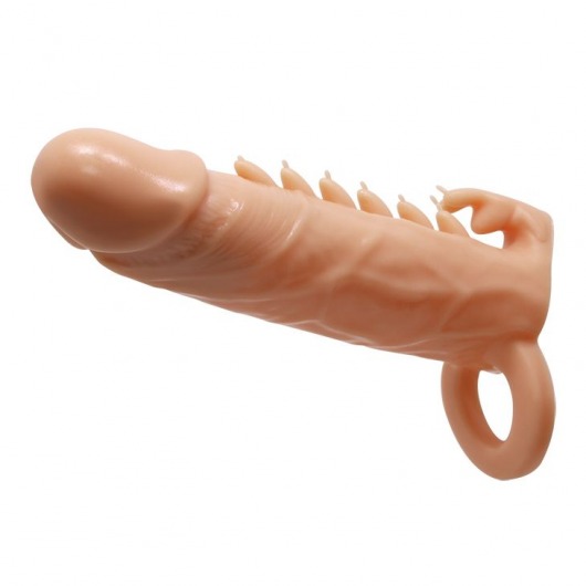 Телесная удлиняющая насадка Penis Sleeve Emmitt - 17 см. - Baile - в Копейске купить с доставкой