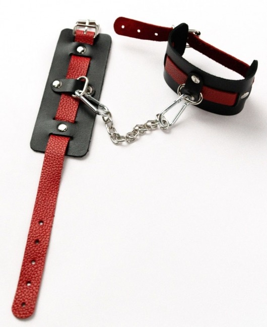 Черные оковы с красным декором и заклепками - Crazy Handmade - купить с доставкой в Копейске
