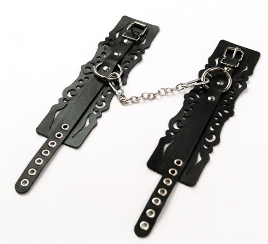 Узорчатые кожаные оковы с регулируемыми ремешками - Crazy Handmade - купить с доставкой в Копейске