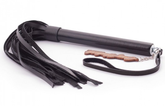 Черная кожаная плеть  Индиго  - 50 см. - Crazy Handmade - купить с доставкой в Копейске