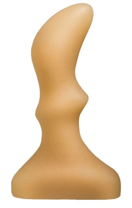 Телесная изогнутая анальная пробка - 10 см. - LOVETOY (А-Полимер)