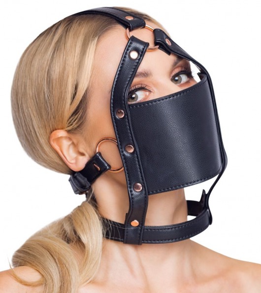 Черный намордник с кляпом-шаром Head Harness With A Gag - Orion - купить с доставкой в Копейске