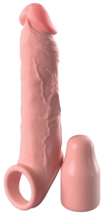 Телесная насадка-удлинитель 2 Inch Silicone X-tension with Strap - 20,3 см. - Pipedream - в Копейске купить с доставкой