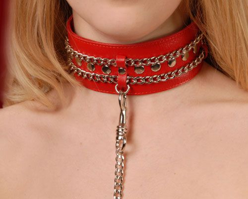 Красный ошейник с цепочками - Sitabella - купить с доставкой в Копейске